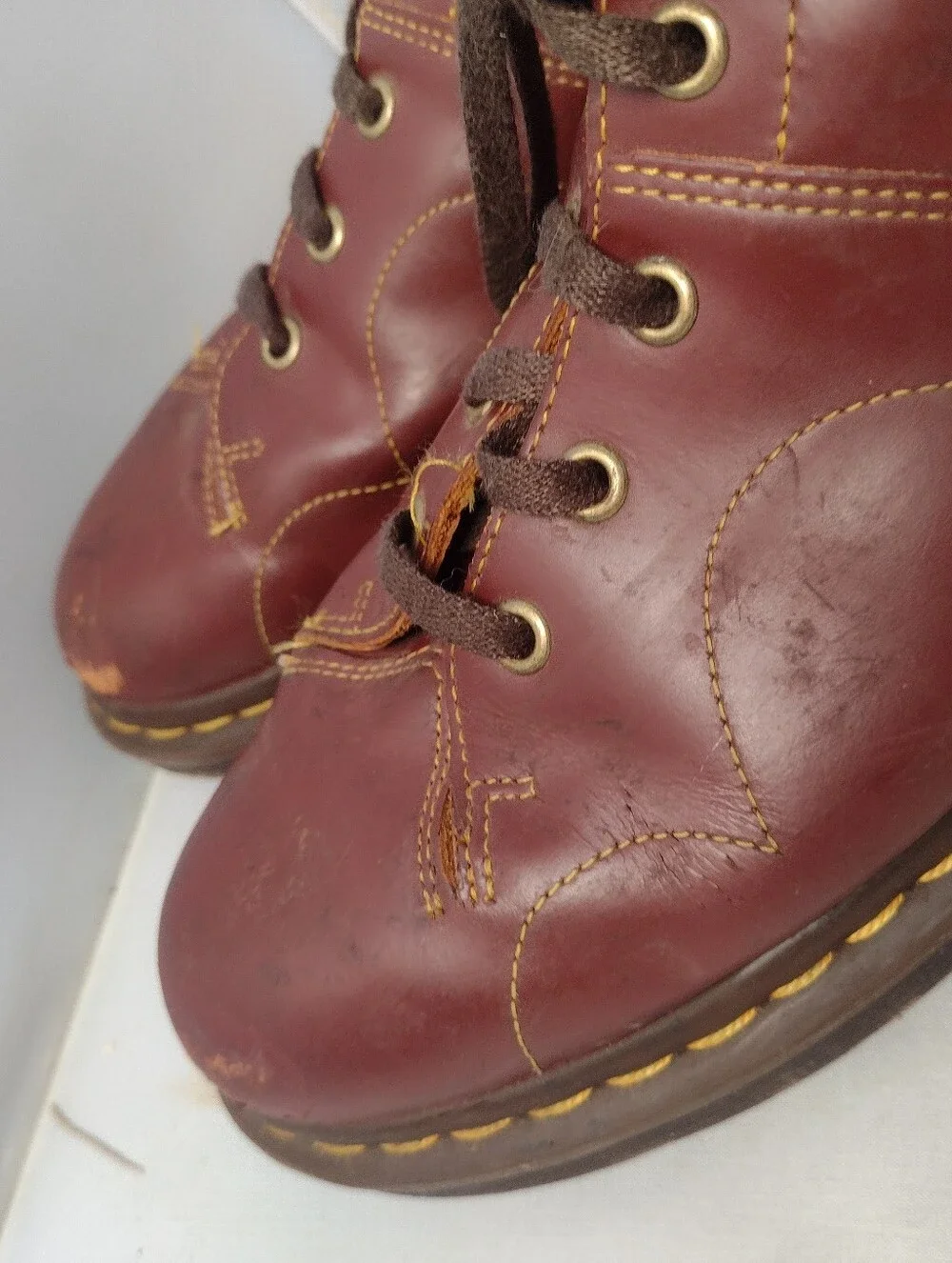 Dr. Martens Church Vintage Monkey Oxblood Maroon Red Ankle Smooth Boots Mens 9